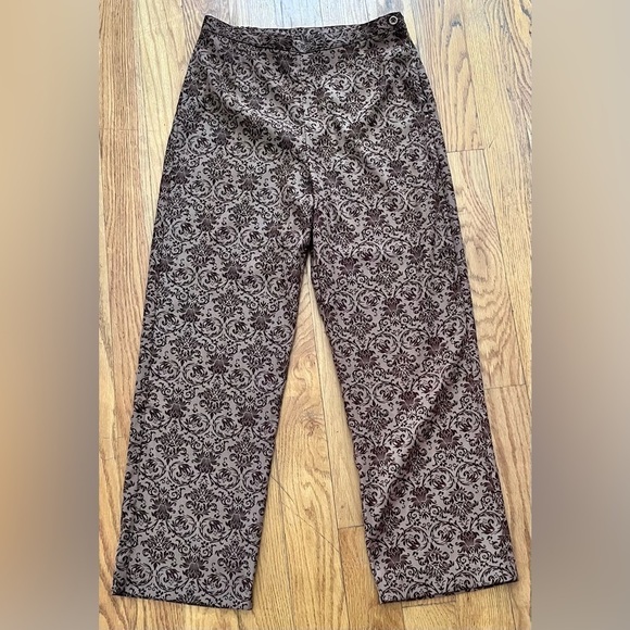 First Option Petites Size 10P Brown Business Casual Pants Boho Chic Vintage Gift - Picture 2 of 7